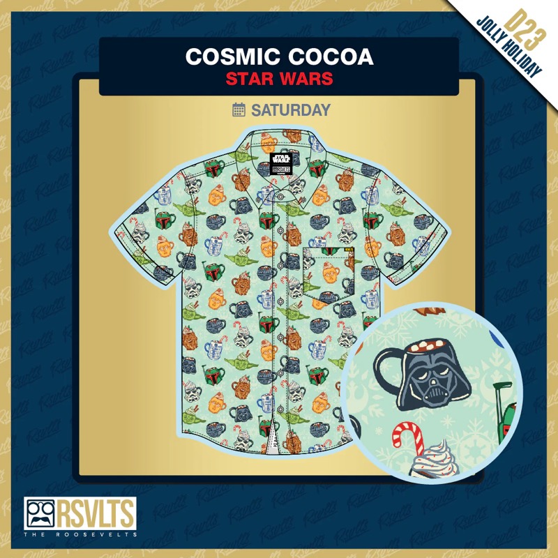 RSVLTS Cosmic Cocoa KUNUFLEX Short Sleeve Shirt in Blue — front view