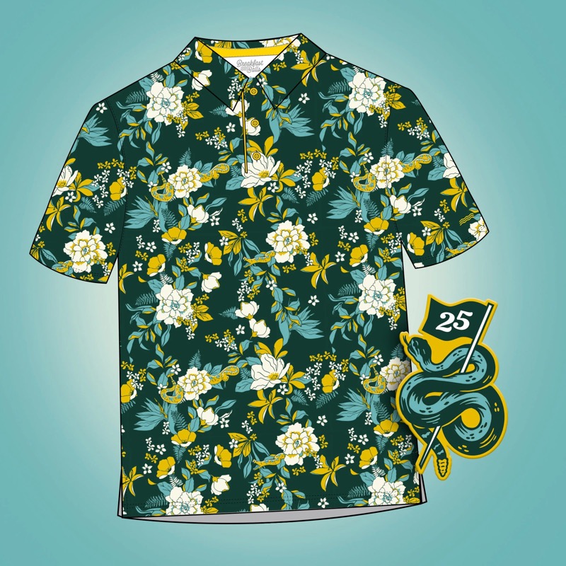 RSVLTS Breakfast Balls Invitational 2025 exclusive All-Day Polo in Green — front view