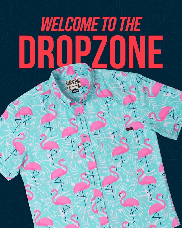 RSVLTS Flamingo KUNUFLEX Short Sleeve Shirt in Blue — detail 2