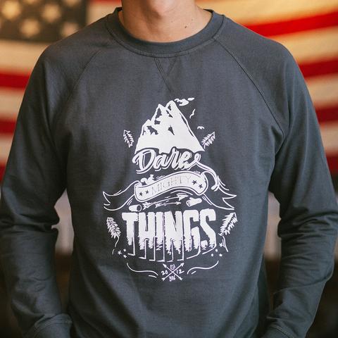 RSVLTS Dare Mighty Mountains long-sleeve Crewneck Tee in Black — detail 2
