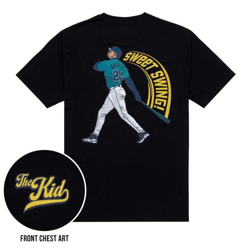 RSVLTS Sweet Swing Crewneck Tee in Black — front view