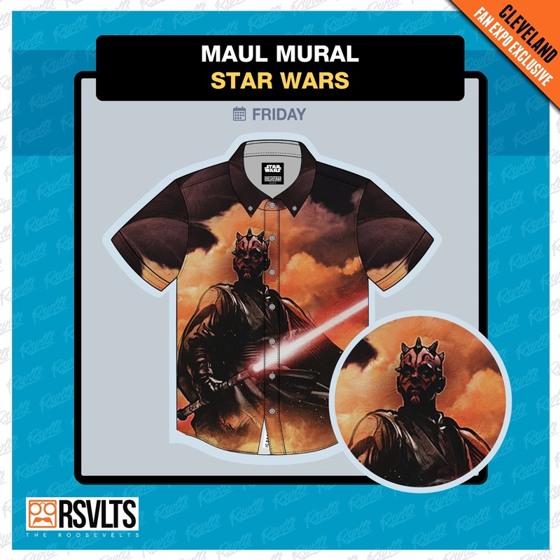 RSVLTS Maul Mural KUNUFLEX Short Sleeve Shirt in Brown — front view