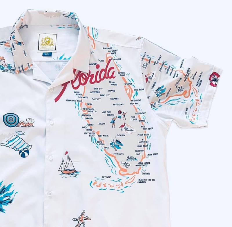RSVLTS Tom Ace Florida KUNUFLEX Short Sleeve Shirt in White — front view