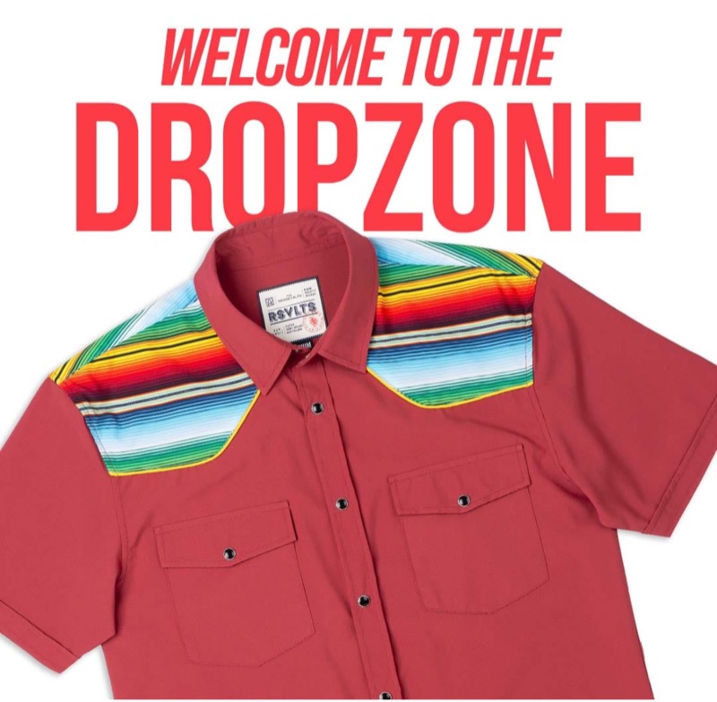RSVLTS Serape Del Sol Roper Short Sleeve Shirt in Red — front view
