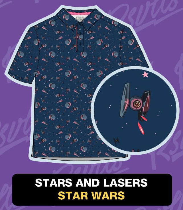 RSVLTS Stars and Lasers All-Day Polo in Blue — front view