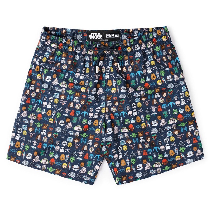 RSVLTS Cartoon Cosmos Hybrid Shorts in Blue — front view