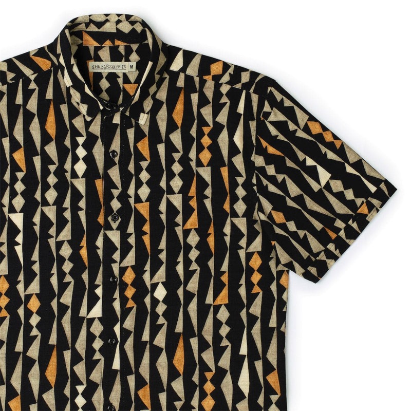 RSVLTS The Delano (Bamboo) KUNUFLEX Short Sleeve Shirt in Black — front view