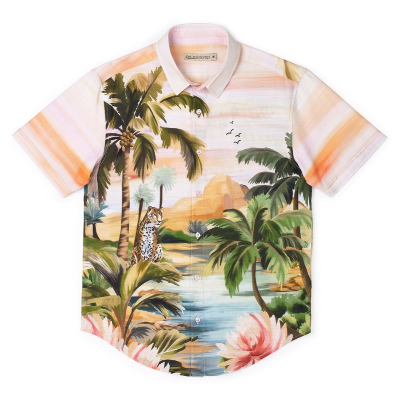 RSVLTS Oasis (Bamboo) KUNUFLEX Short Sleeve Shirt in Multicolor — front view