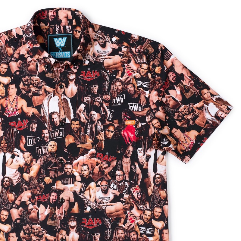 RSVLTS Attitude Era KUNUFLEX Short Sleeve Shirt in Black — front view