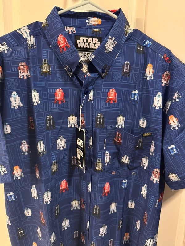 RSVLTS R2 Droids KUNUFLEX Short Sleeve Shirt in Blue — front view