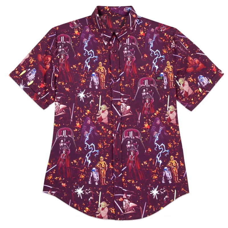 RSVLTS Sith Montage KUNUFLEX Short Sleeve Shirt in Purple — front view
