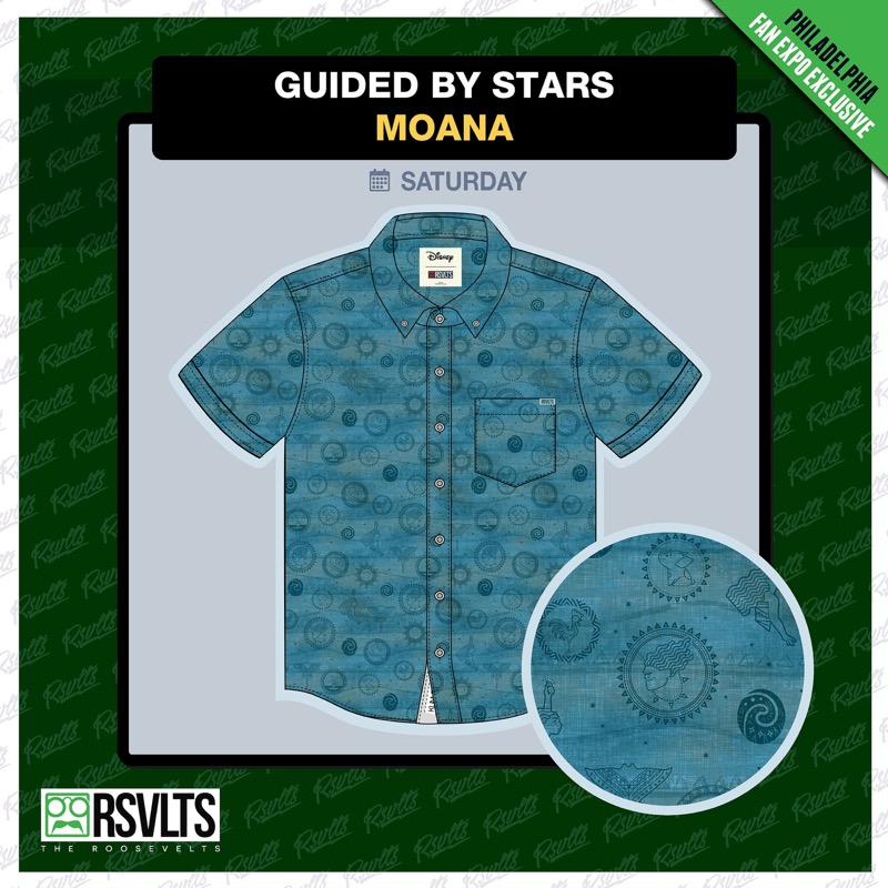 RSVLTS Guided By Stars KUNUFLEX Short Sleeve Shirt in Blue — front view
