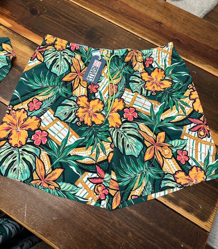 RSVLTS Floral City Philadelphia 2025 (Mystery) Hybrid Shorts in Green — front view