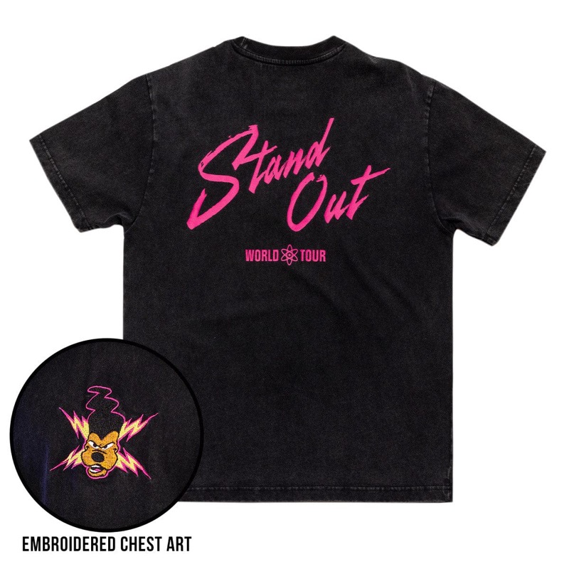 RSVLTS Star Power Crewneck Tee in Black — front view