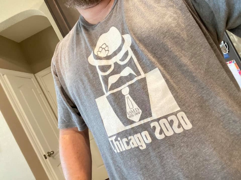 RSVLTS 2020 Chicago Beer Swap Crewneck Tee in Gray — front view