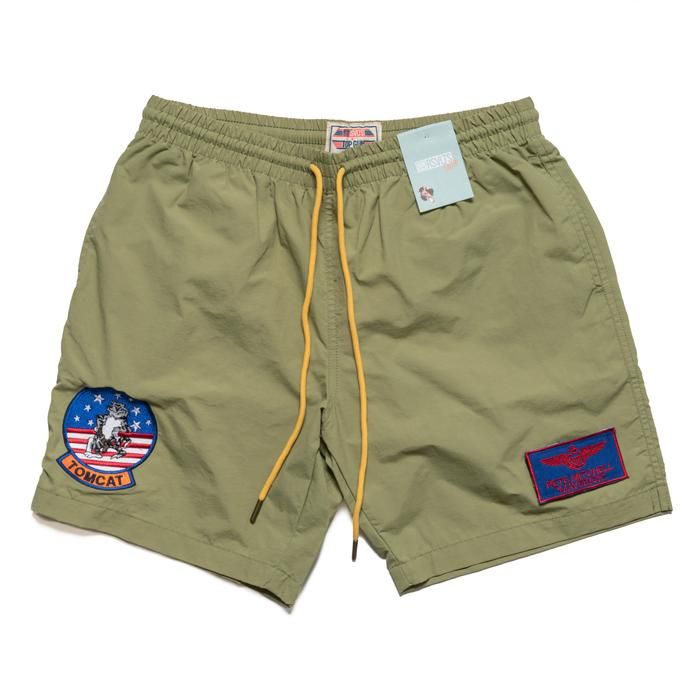 RSVLTS Top Gun Swimwear in Green — front view