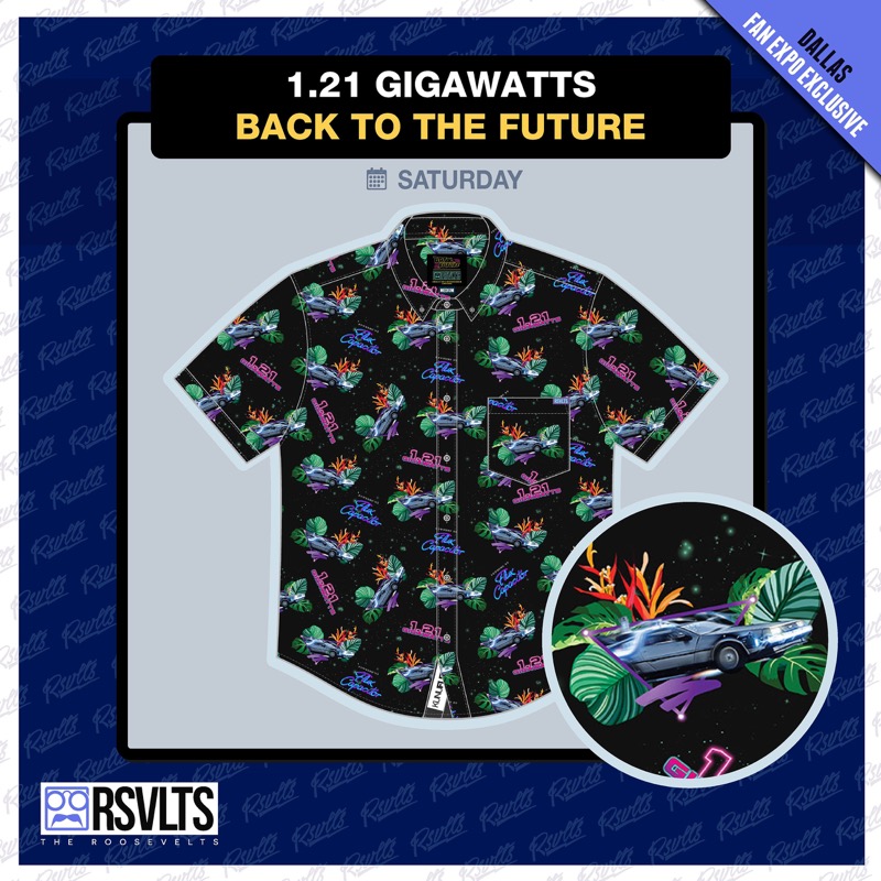 RSVLTS 1.21 Gigawatts KUNUFLEX Short Sleeve Shirt in Black — front view