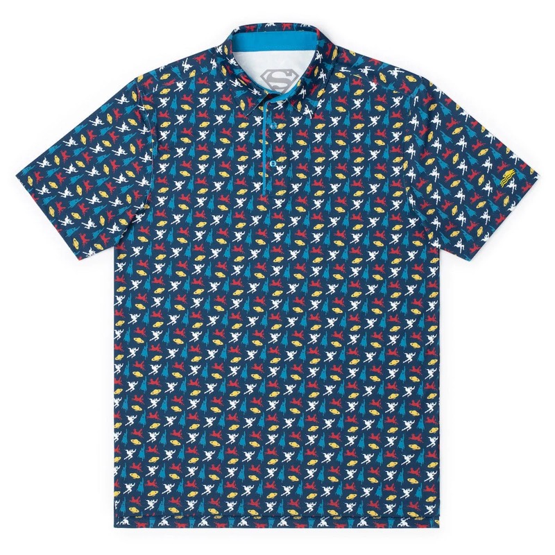 RSVLTS Kal & Krypto All-Day Polo in Blue — front view