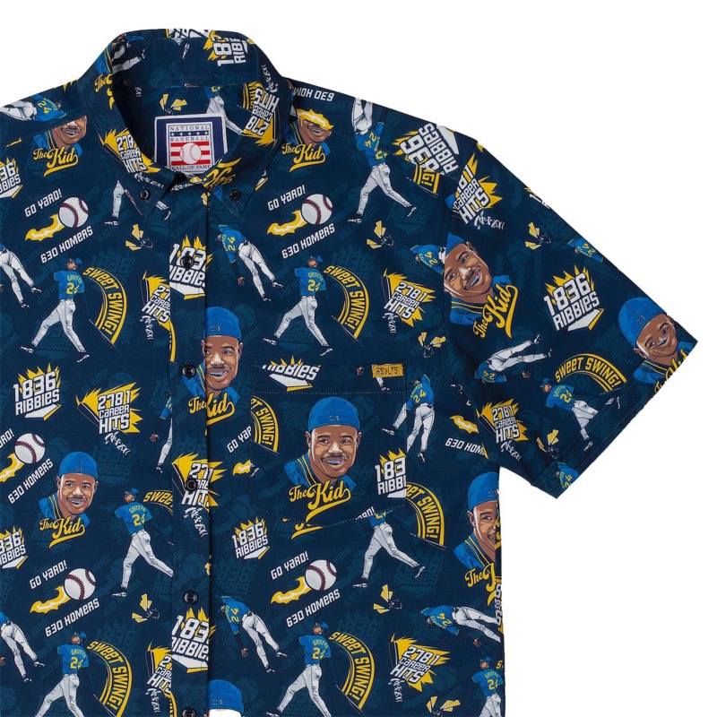 RSVLTS Sweet Swing KUNUFLEX Short Sleeve Shirt in Blue — front view