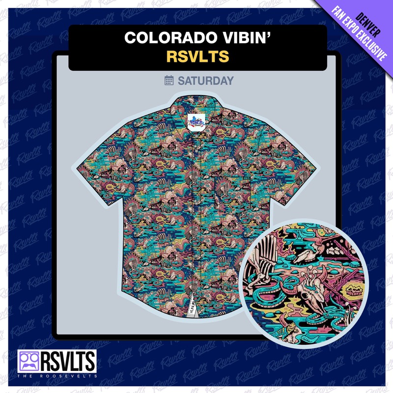 RSVLTS Colorado Vibin’ KUNUFLEX Short Sleeve Shirt in Multicolor — front view