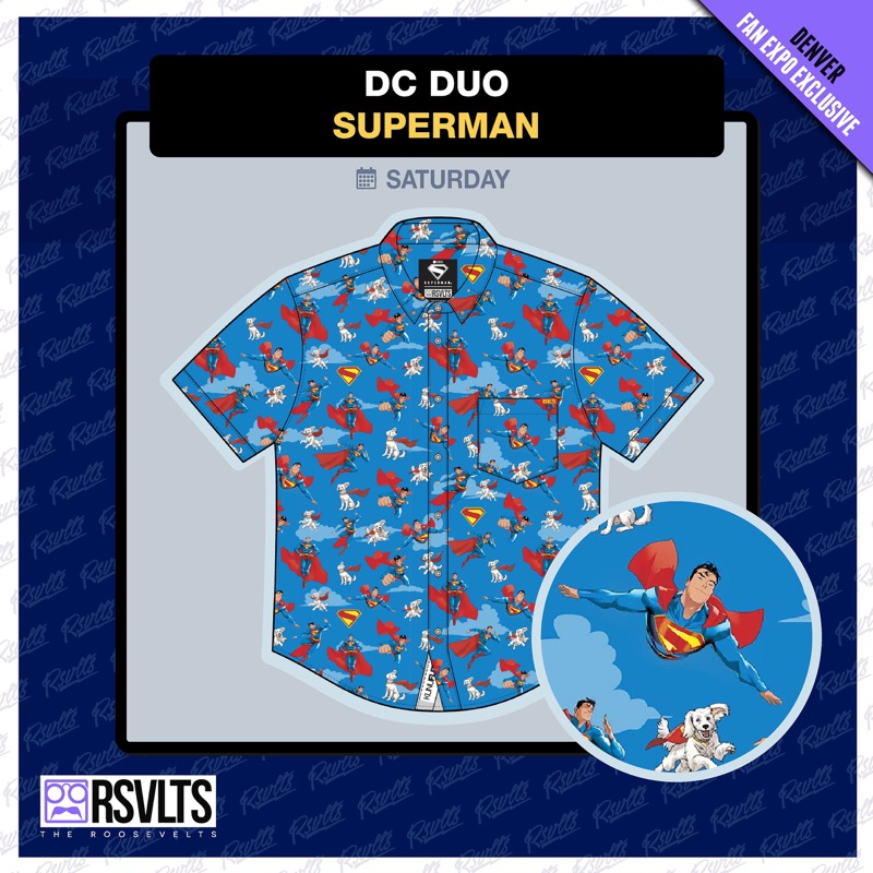 RSVLTS DC Duo KUNUFLEX Short Sleeve Shirt in Blue — front view