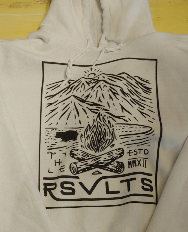 RSVLTS Old West Performance Hoodie in White — front view