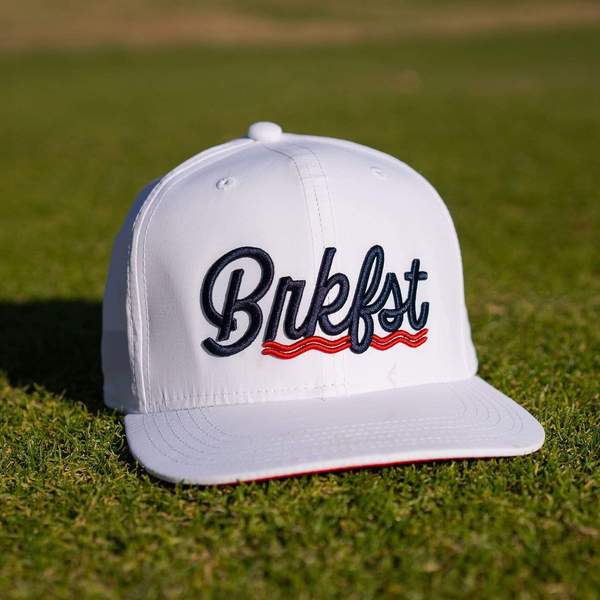 RSVLTS BRKFST strapback Strapback Hat in White — front view
