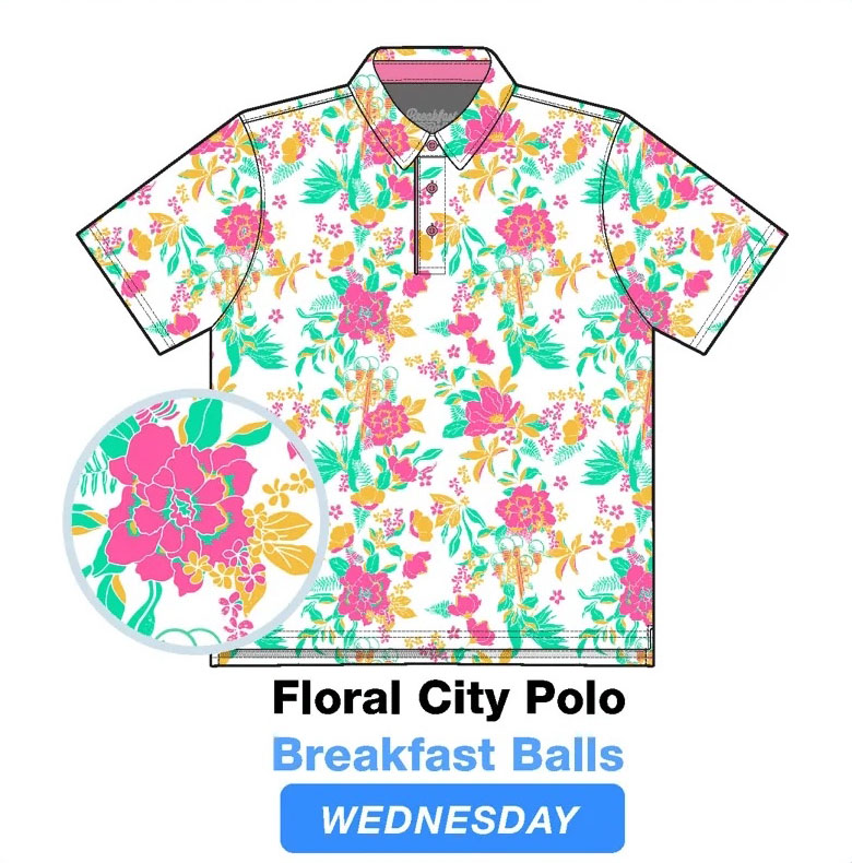 RSVLTS Floral City All-Day Polo in White — front view