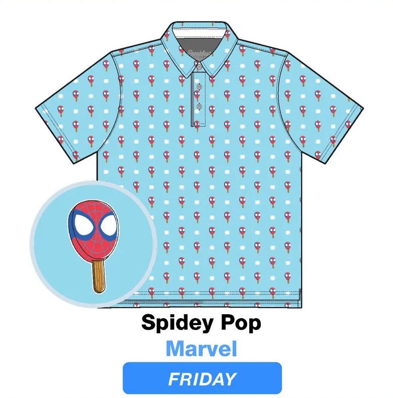 RSVLTS Spidey Pop All-Day Polo in Blue — front view