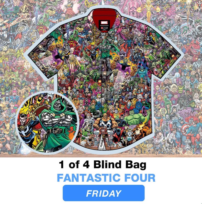 RSVLTS Fantastic Four #700 KUNUFLEX Short Sleeve Shirt in Multicolor — front view