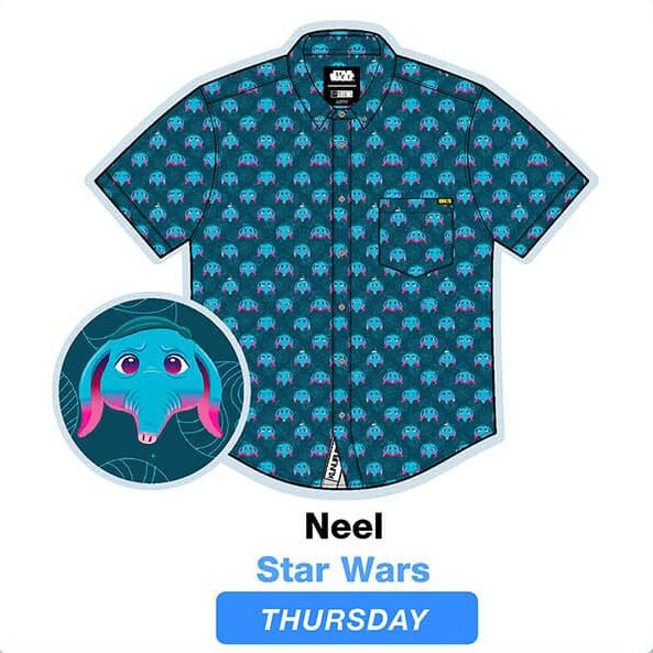 RSVLTS Neel KUNUFLEX Short Sleeve Shirt in Blue — front view