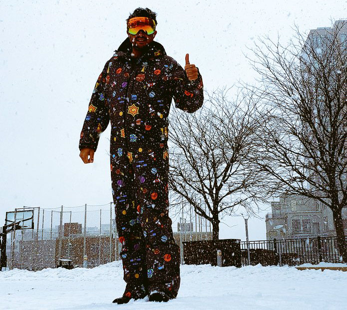 RSVLTS RSVLTS Space Suit Snow Suit in Black — front view