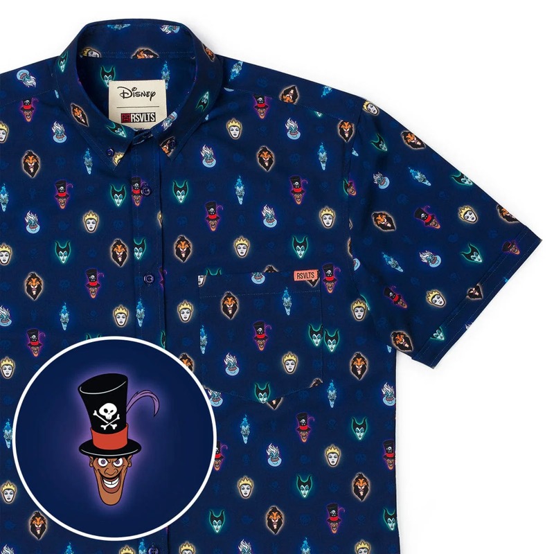 RSVLTS Vile Luminescence KUNUFLEX Short Sleeve Shirt in Blue — front view