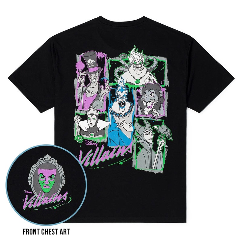 RSVLTS Sinister Smirks Crewneck Tee in Black — front view
