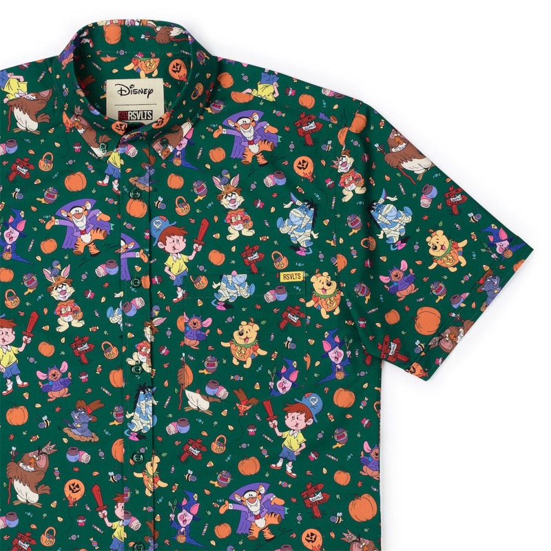 RSVLTS Boo Crew KUNUFLEX Short Sleeve Shirt in Green — front view
