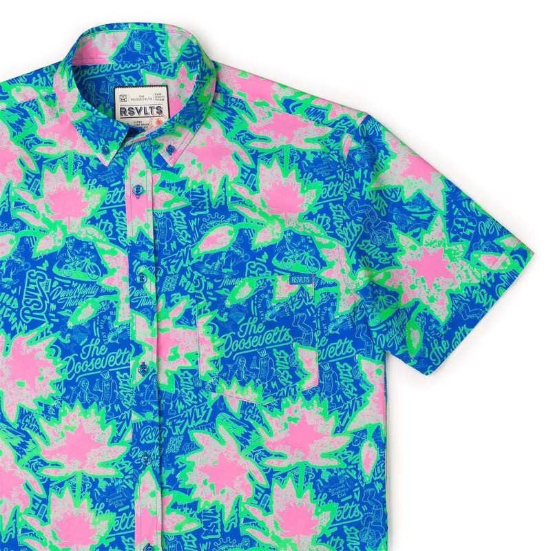 RSVLTS Camp Kunu (Blue) KUNUFLEX Short Sleeve Shirt — front view