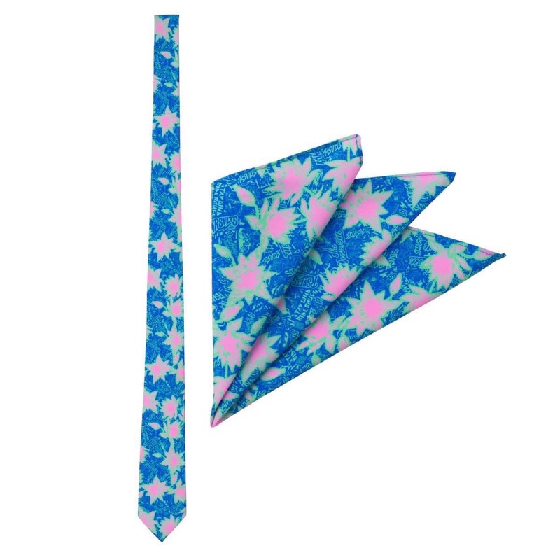 RSVLTS Camp Kunu (Blue) tie & pocket square set Tie & Pocket Square — front view