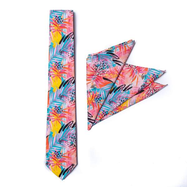 RSVLTS La Croy tie & pocket square set Tie & Pocket Square in Red — front view