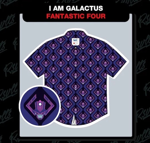 RSVLTS I Am Galactus KUNUFLEX Short Sleeve Shirt in Purple — front view