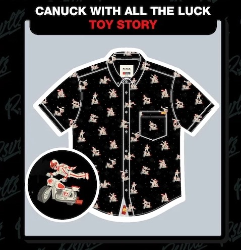 RSVLTS Canuck with All the Luck KUNUFLEX Short Sleeve Shirt in Black — front view