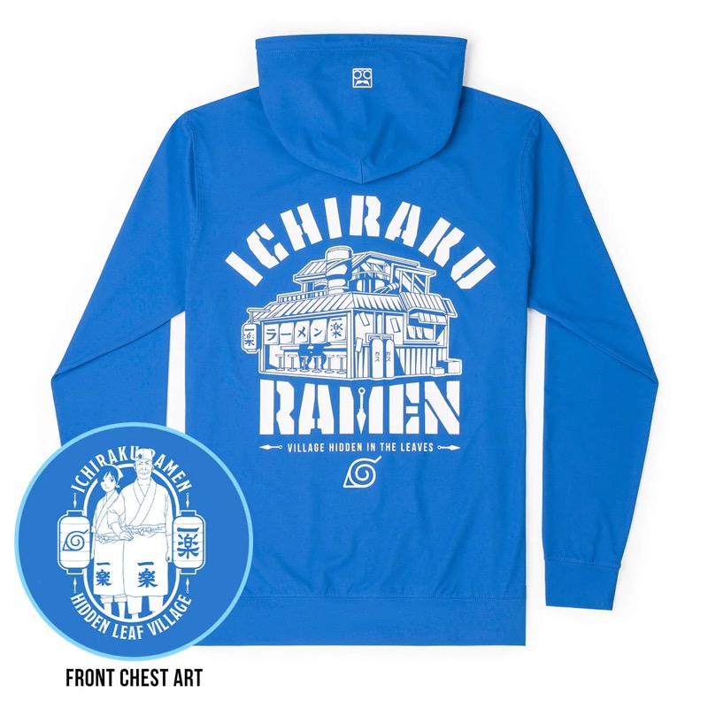 RSVLTS Ichiraku Ramen Performance Hoodie in Blue — front view
