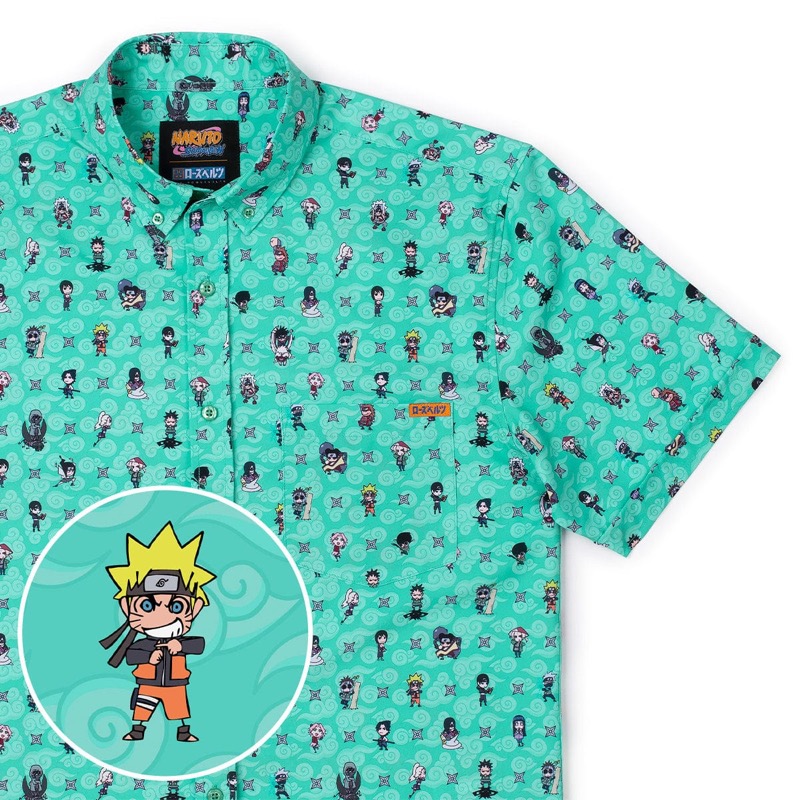 RSVLTS Fighting Dreamers KUNUFLEX Short Sleeve Shirt in Blue — front view