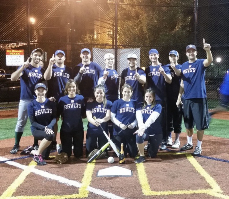 RSVLTS 2014 Hoboken Softball Champs! Crewneck Tee in Blue — detail 2