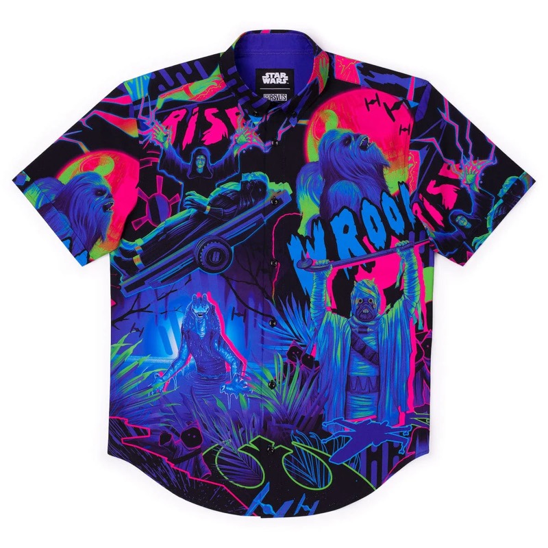 RSVLTS Hyperglow Horrors KUNUFLEX Short Sleeve Shirt in Multicolor — front view