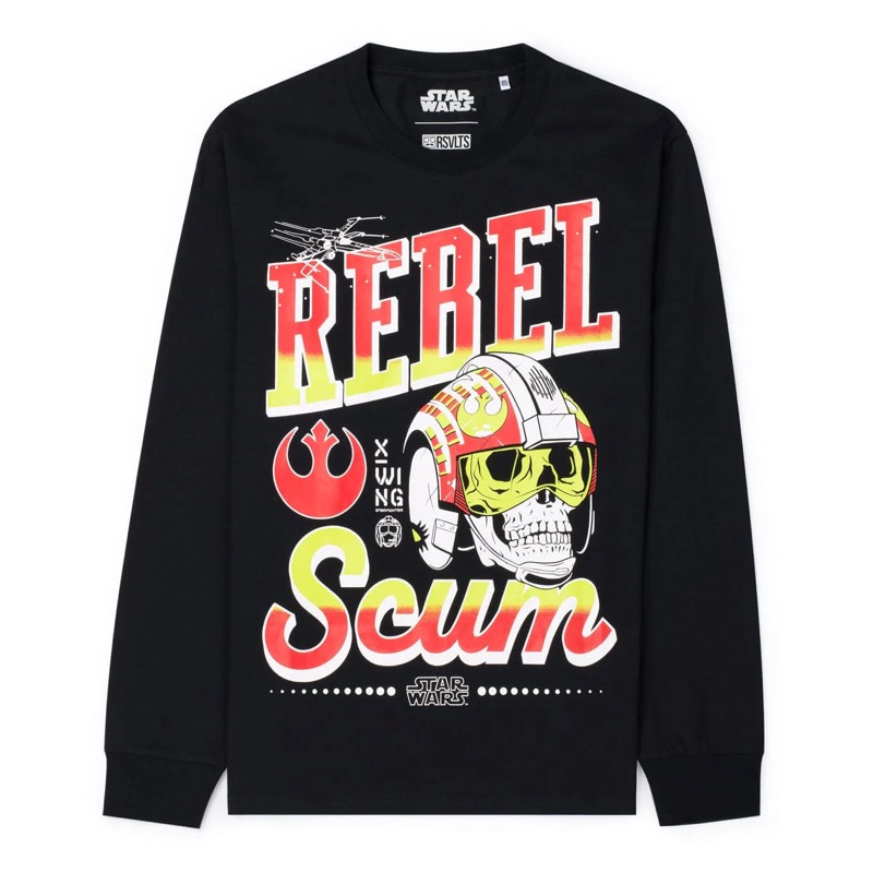RSVLTS Rebel Scum (Porkins Squad) Crewneck Tee in Black — front view