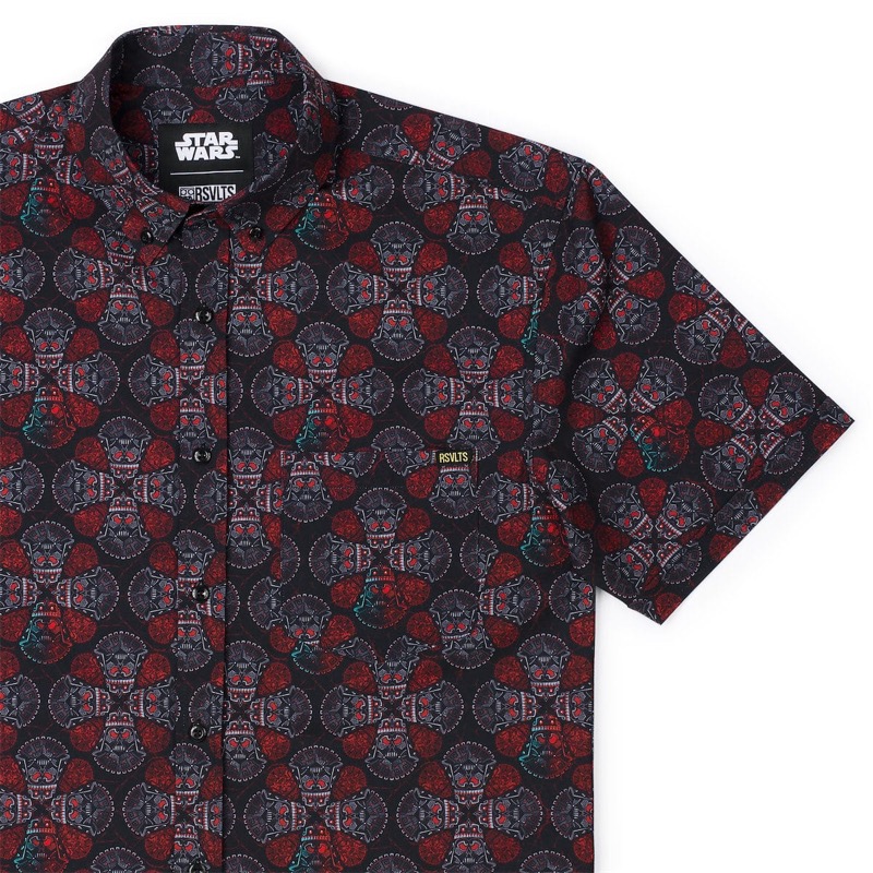 RSVLTS Dia de los Vaders KUNUFLEX Short Sleeve Shirt in Black — front view