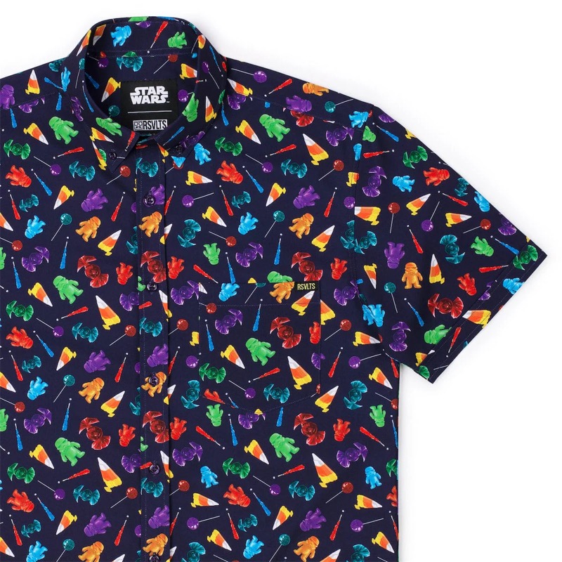 RSVLTS Sugar Squadron KUNUFLEX Short Sleeve Shirt in Black — front view