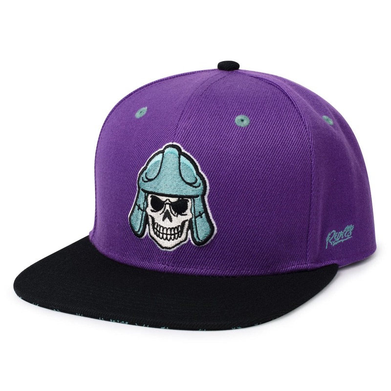 RSVLTS Shredded to the Bone Snapback Hat in Purple — front view
