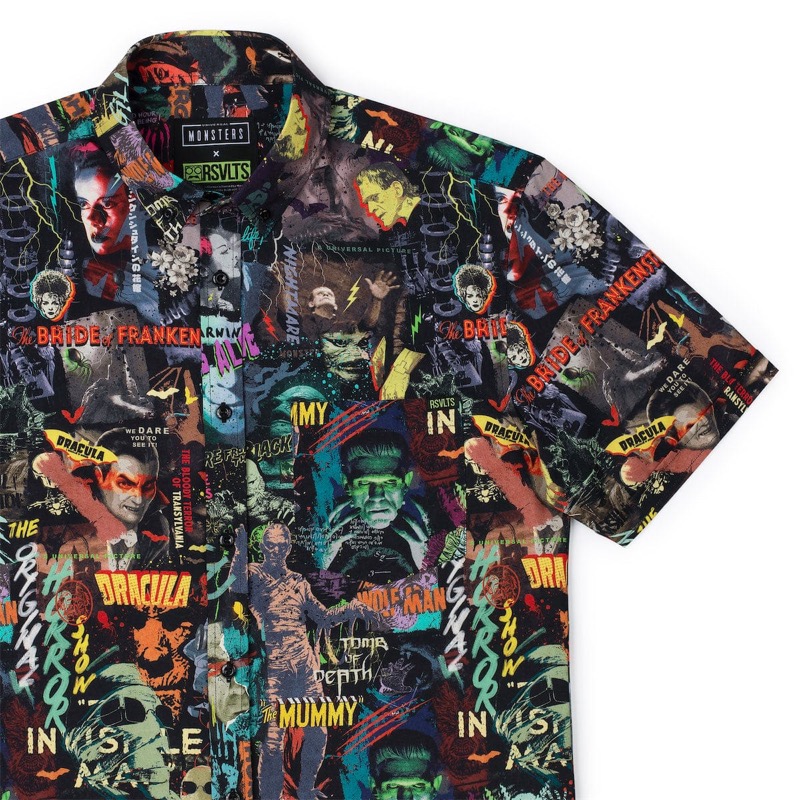 RSVLTS Street Art Scare-athon KUNUFLEX Short Sleeve Shirt in Multicolor — front view