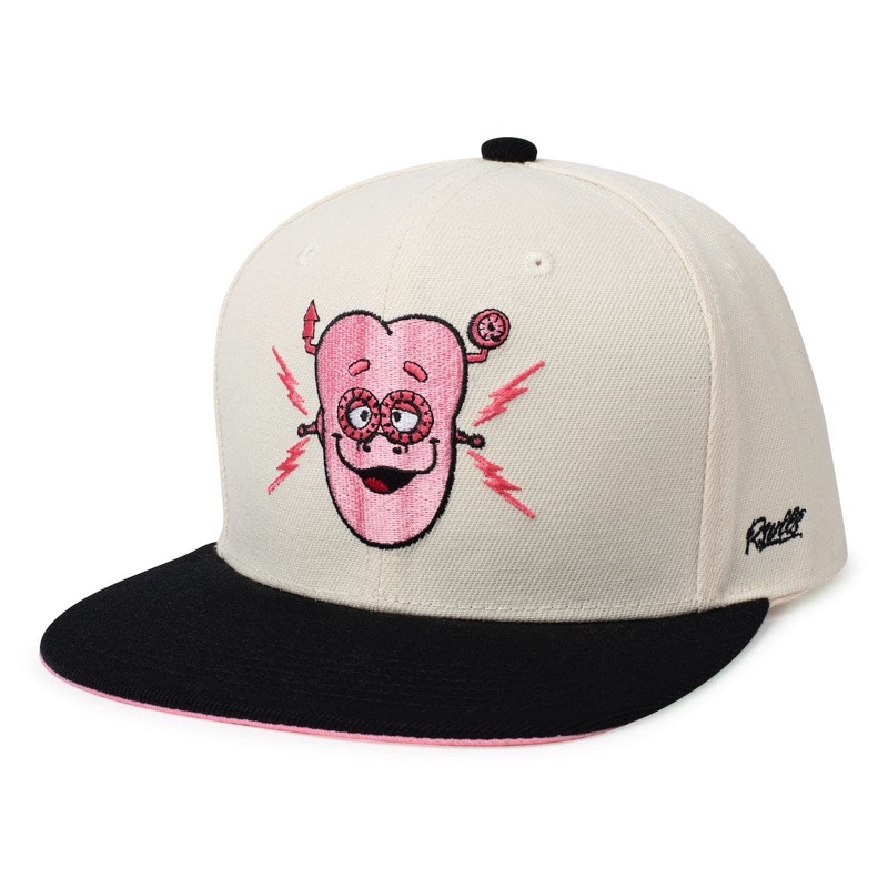RSVLTS Franken Berry Snapback Hat in White — front view